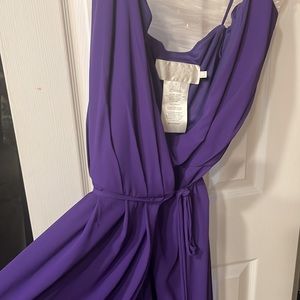 Double strap Long Georgette bridesmaid wrap dress